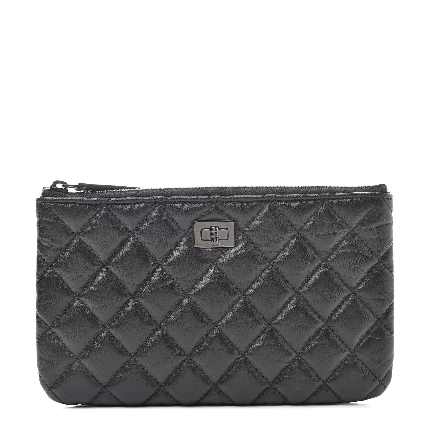 Chanel Aged Calfskin Quilted Medium Reissue Cosmetic Case So Black 1 of 7