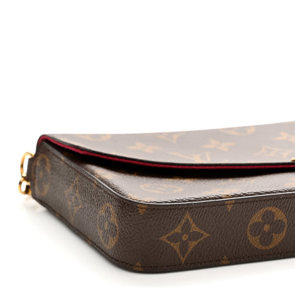 Louis Vuitton Monogram Pochette Felicie Chain Wallet Fuchsia 10 of 11