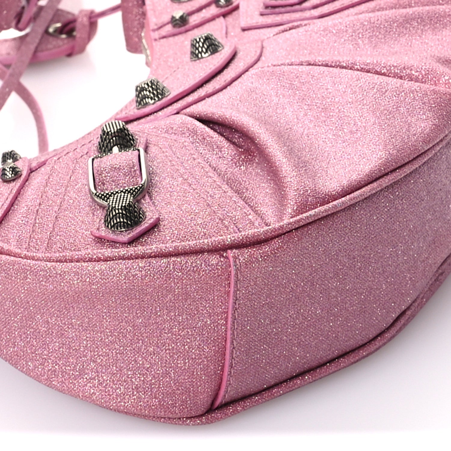 Balenciaga Sparkling Fabric Le Cagole Shoulder Bag XS Sweet Pink 10 of 12