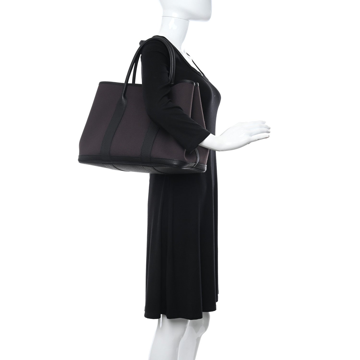 Hermes Toile Negonda Garden Party Tote 36 MM Prunoir Black 2 of 13