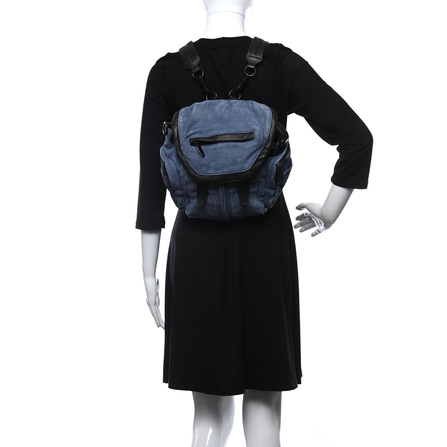 Lambskin Suede Mini Marti Backpack Blue Black