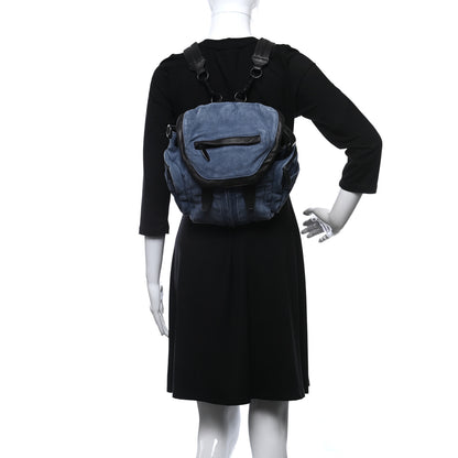 Alexander Wang Lambskin Suede Mini Marti Backpack Blue Black 2 of 9