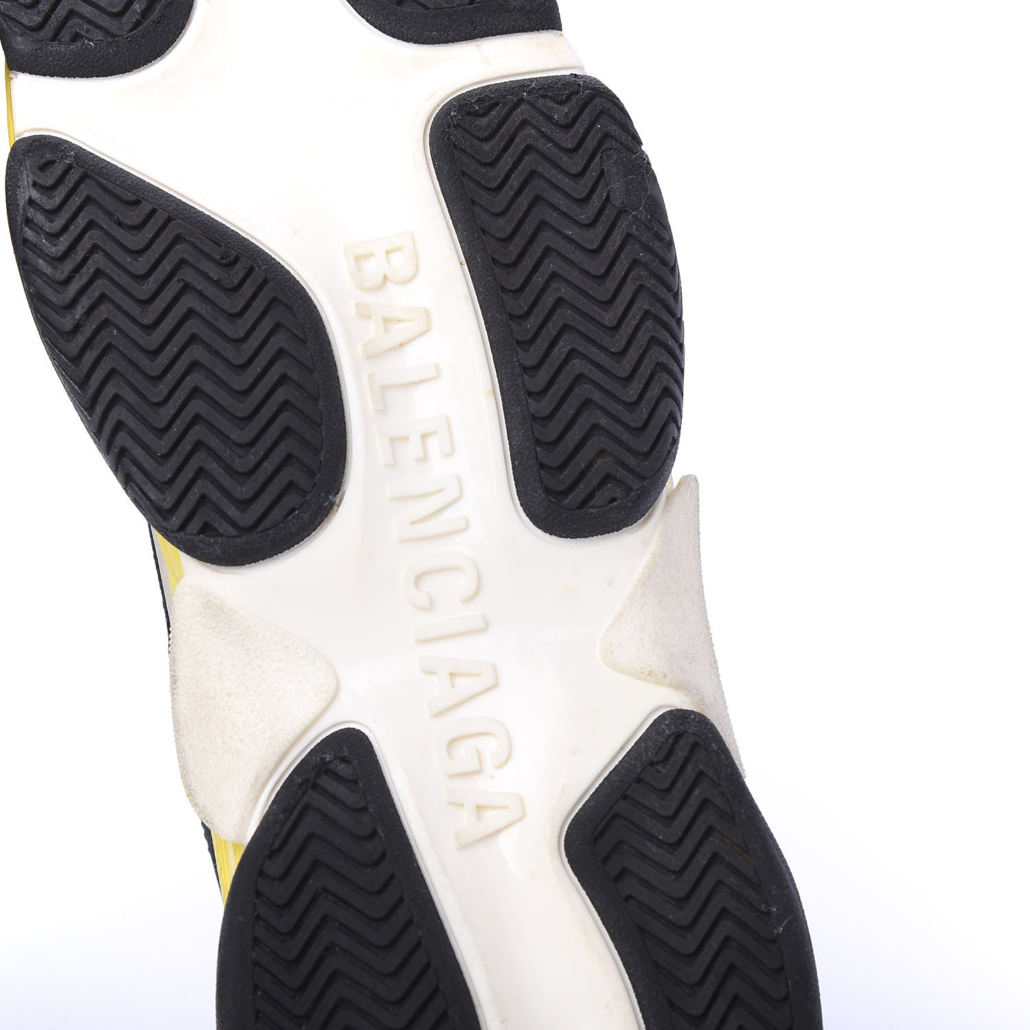 Balenciaga Fabric Mesh Womens Triple S Sneakers 42 Black Yellow 6 of 9