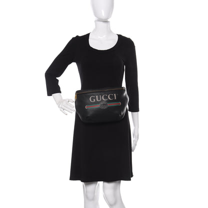 Gucci Grained Calfskin Logo Belt Bag Black 2 of 10