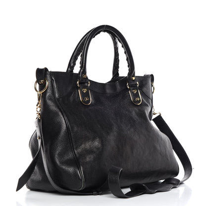 Balenciaga Chevre Gold Metallic Edge Hardware Velo Black 3 of 20