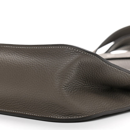 Hermes Taurillon Clemence Halzan 31 GM Etoupe 11 of 11