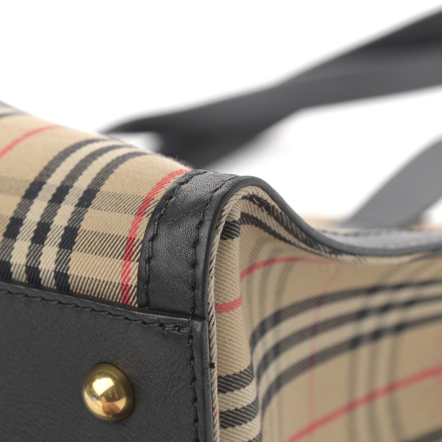 Calfskin 1983 Knight Check Link Zip Tote Black
