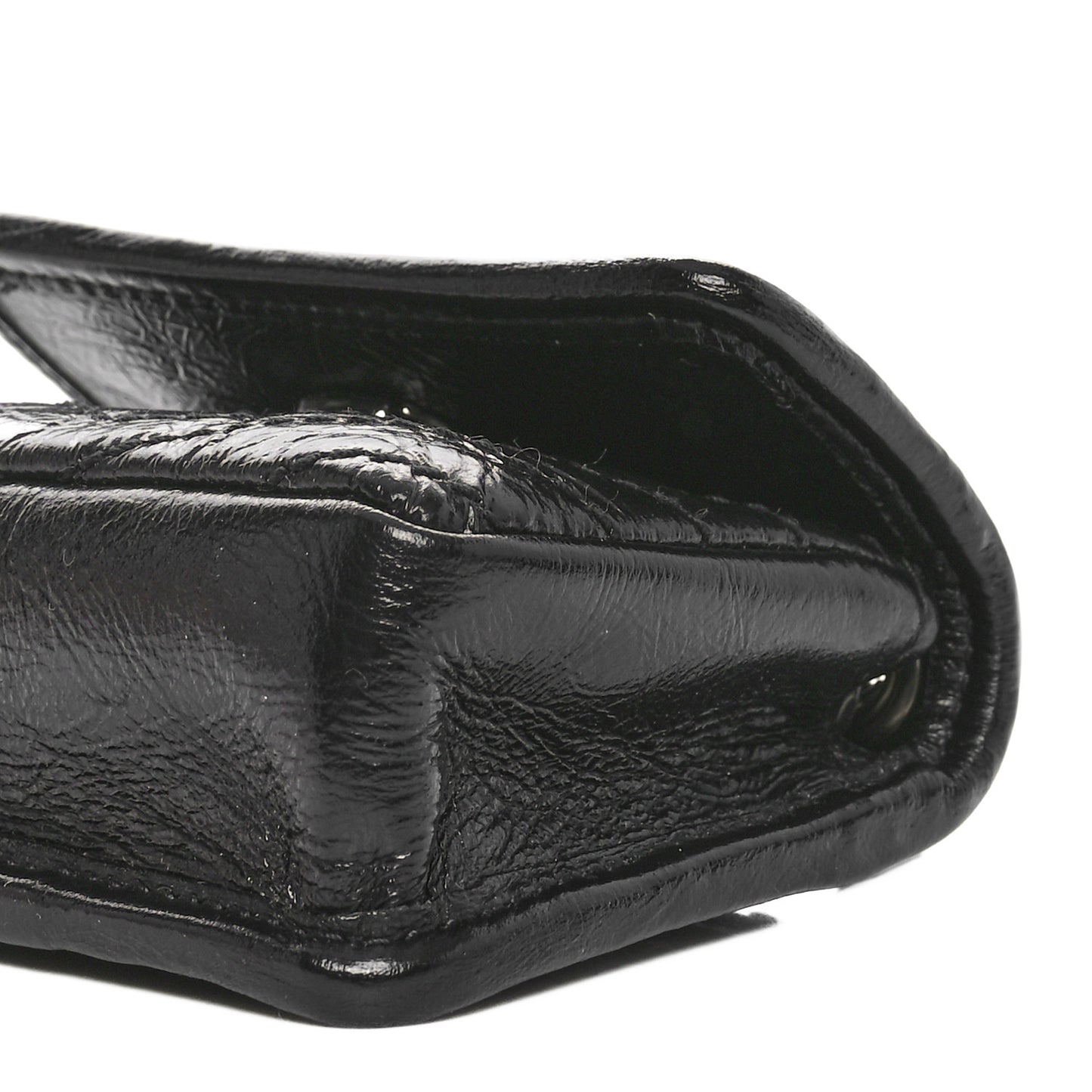 Crinkled Calfskin Matelasse Monogram Niki Airpods Holder Micro Bag Black