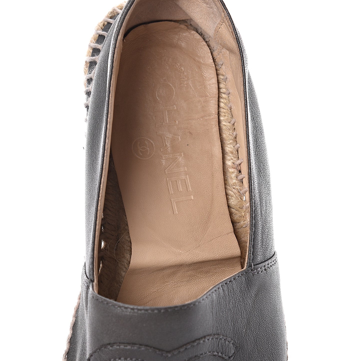 Lambskin CC Espadrilles 36 Dark Grey