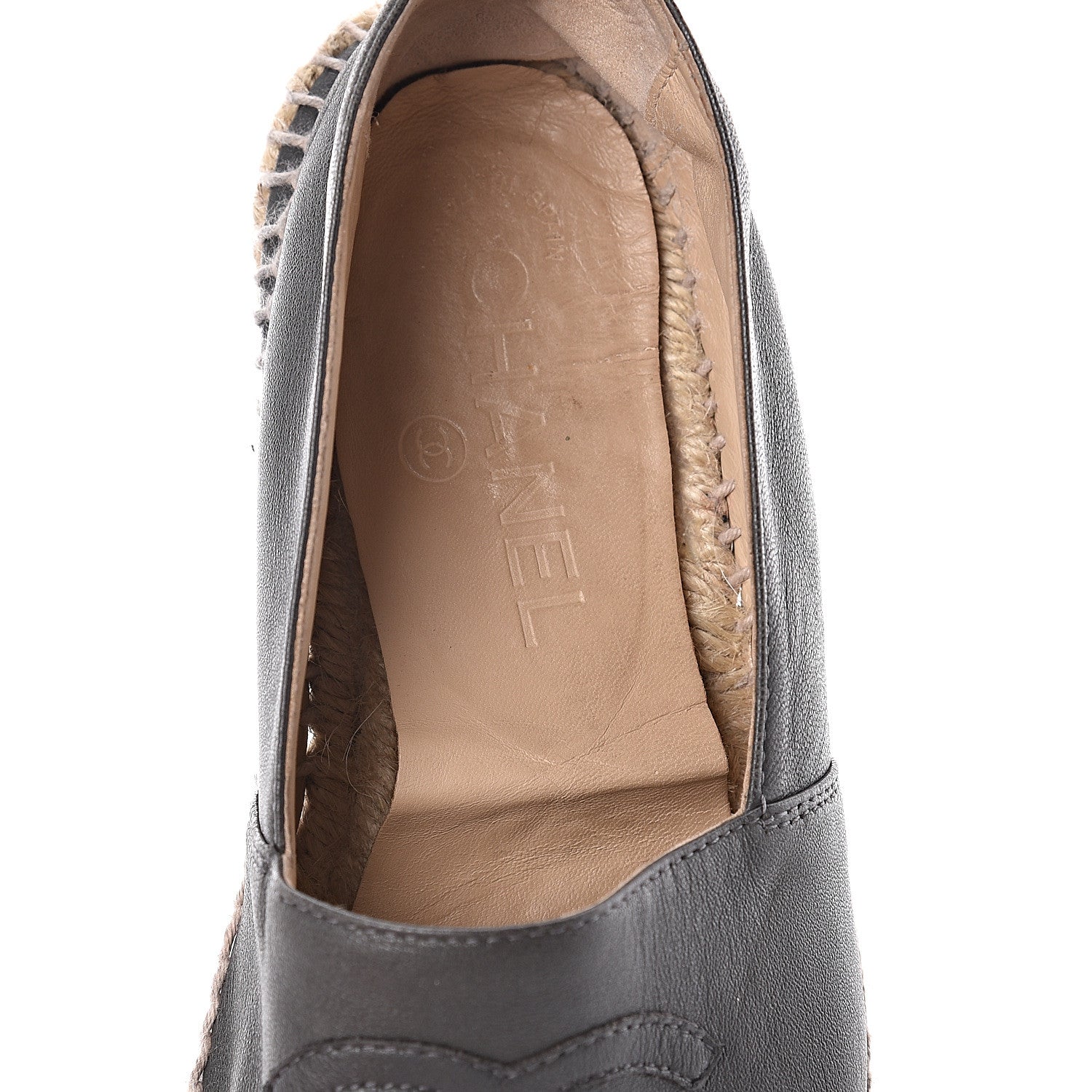 Chanel Lambskin CC Espadrilles 36 Dark Grey 7 of 9