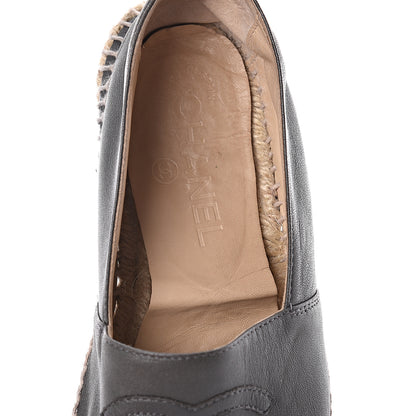 Chanel Lambskin CC Espadrilles 36 Dark Grey 7 of 9