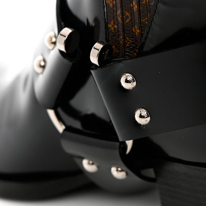Louis Vuitton Calfskin Monogram Rhapsody Ankle Boots 38.5 Black 17 of 18