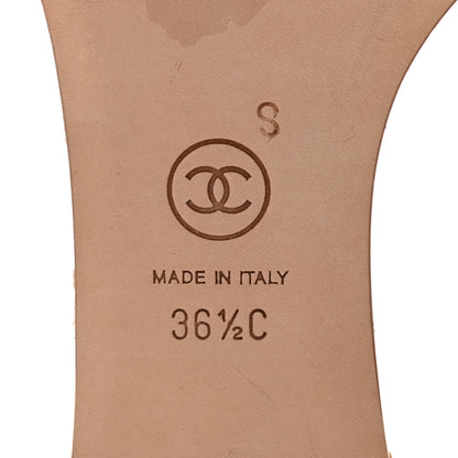 Chanel Goatskin Lambskin Quilted CC Sandal Mules 36.5 Pink Gold 6 of 13