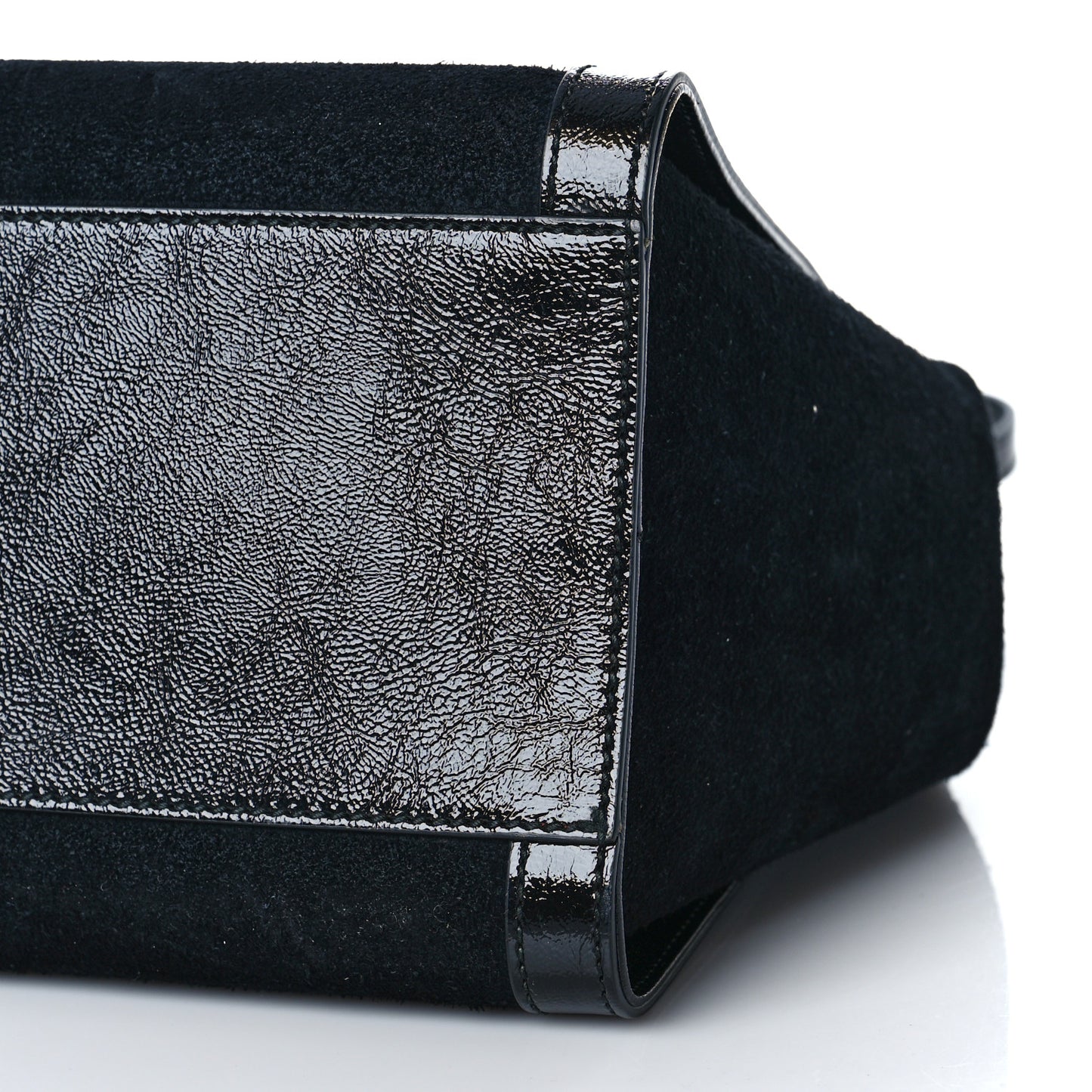 Suede Patent GG Web Medium Ophidia Tote Bag Black