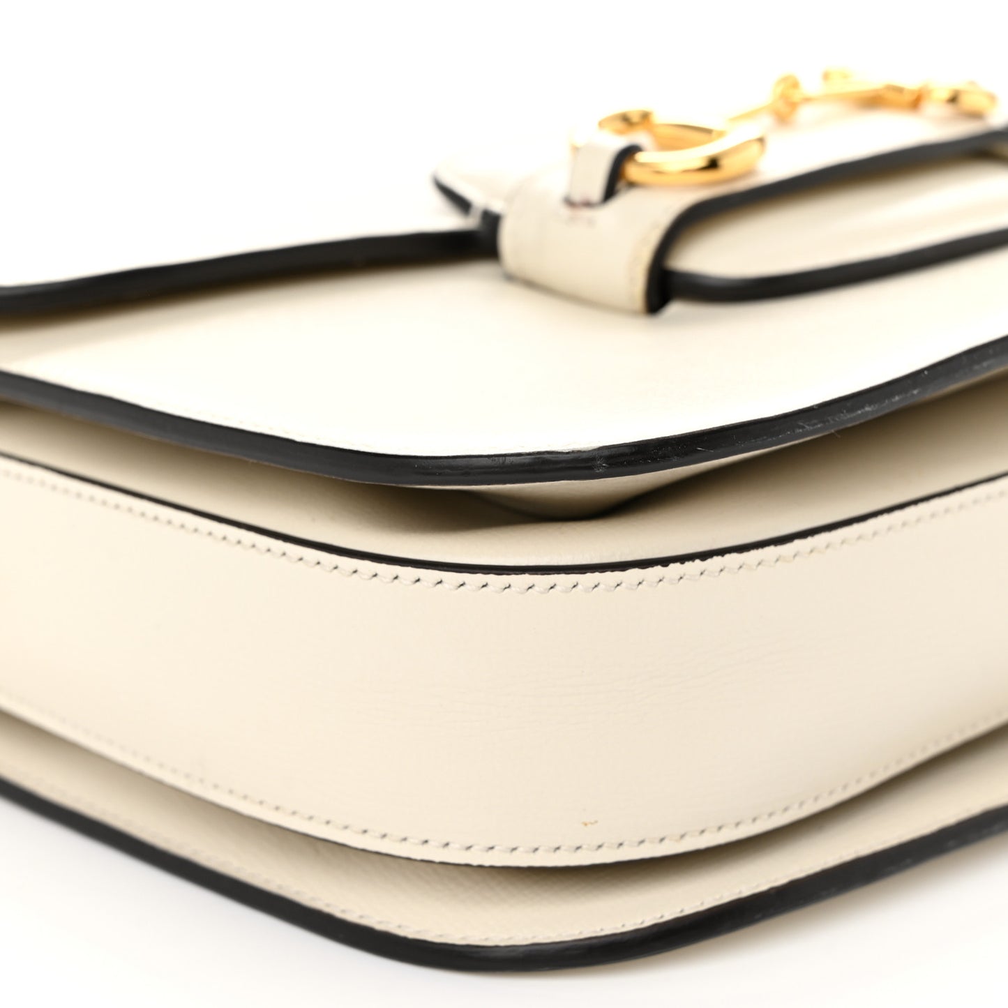 Azalea Calfskin Horsebit 1955 Shoulder Bag Mystic White