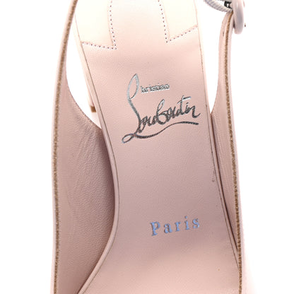 Christian Louboutin Patent So Jane Sling 55 Pump 37 Leche 8 of 9