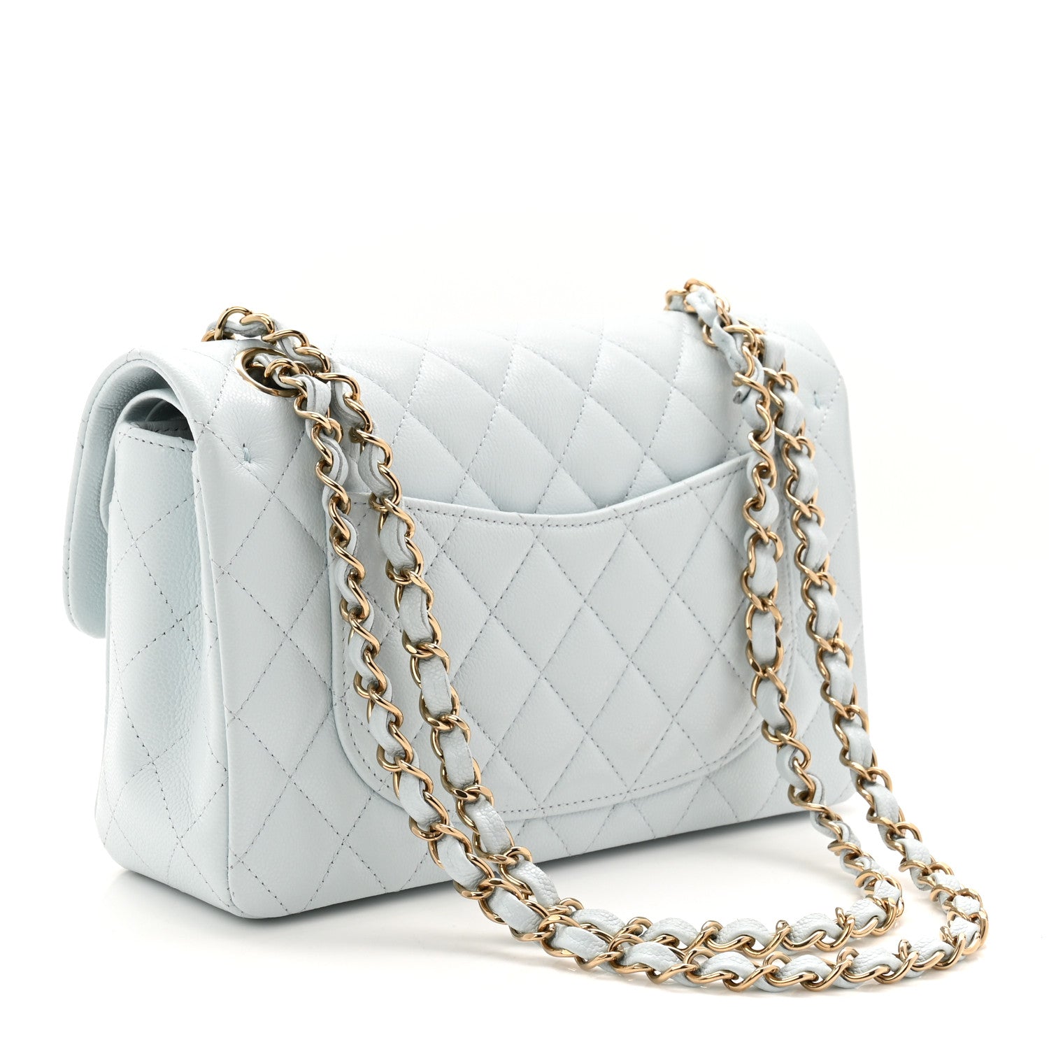 Chanel Caviar Quilted Small Double Flap Light Blue 3 of 11