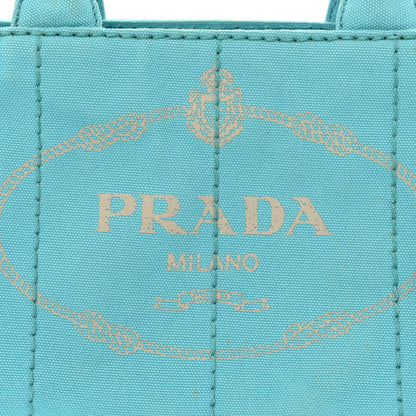 Prada Canapa Small Logo Tote Blue 8 of 14