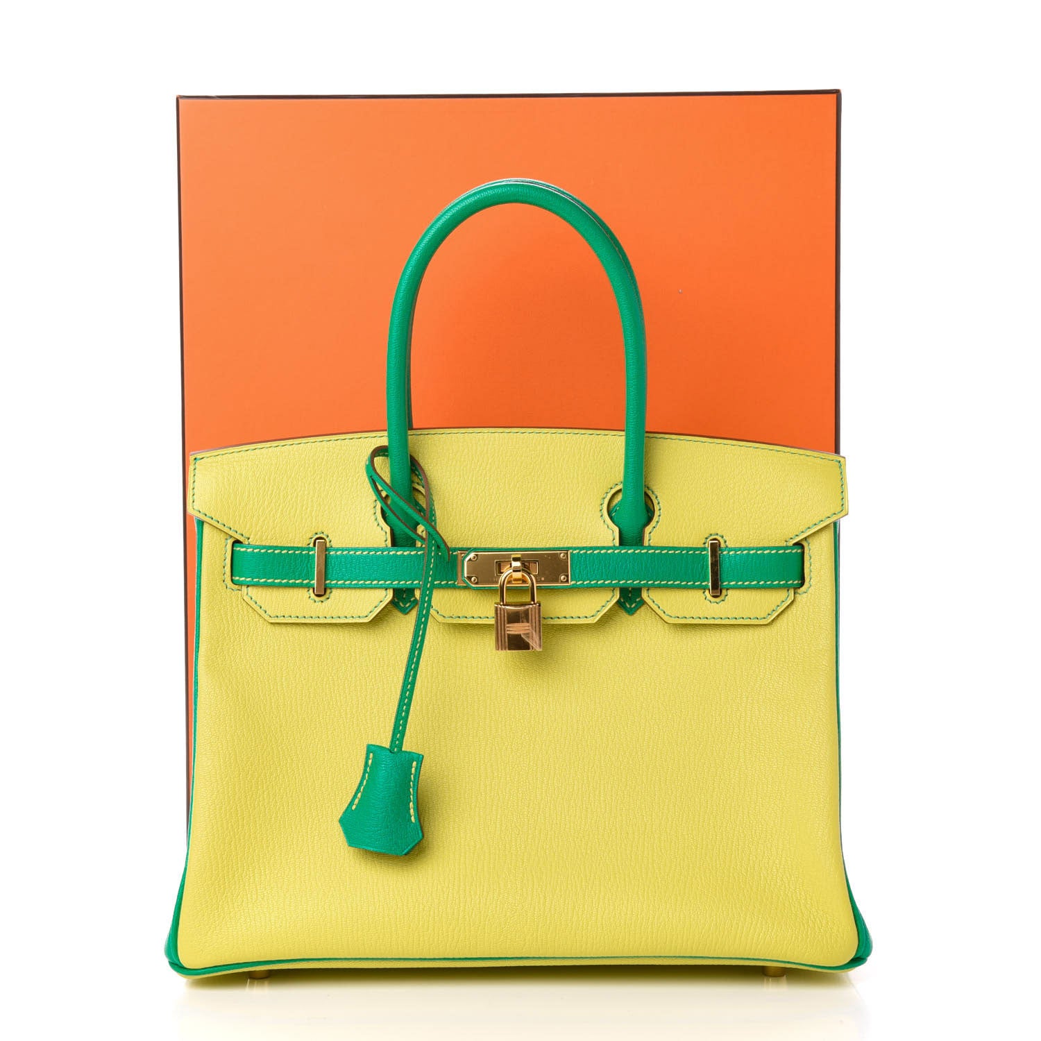 Hermes Chevre Mysore Horseshoe Birkin 30 Lime Menthe 11 of 11