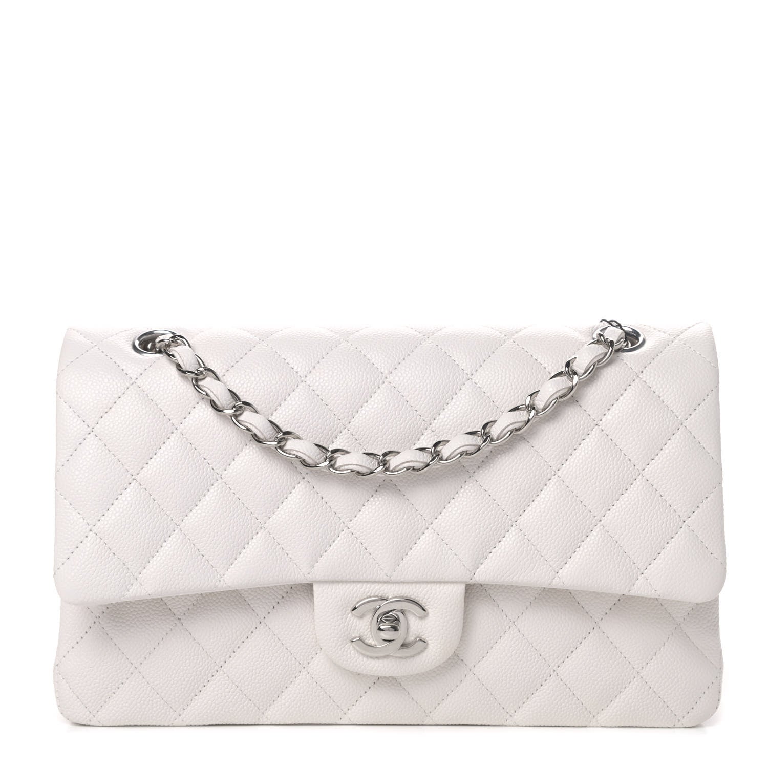 Chanel Caviar Quilted Medium Double Flap White 1 of 4