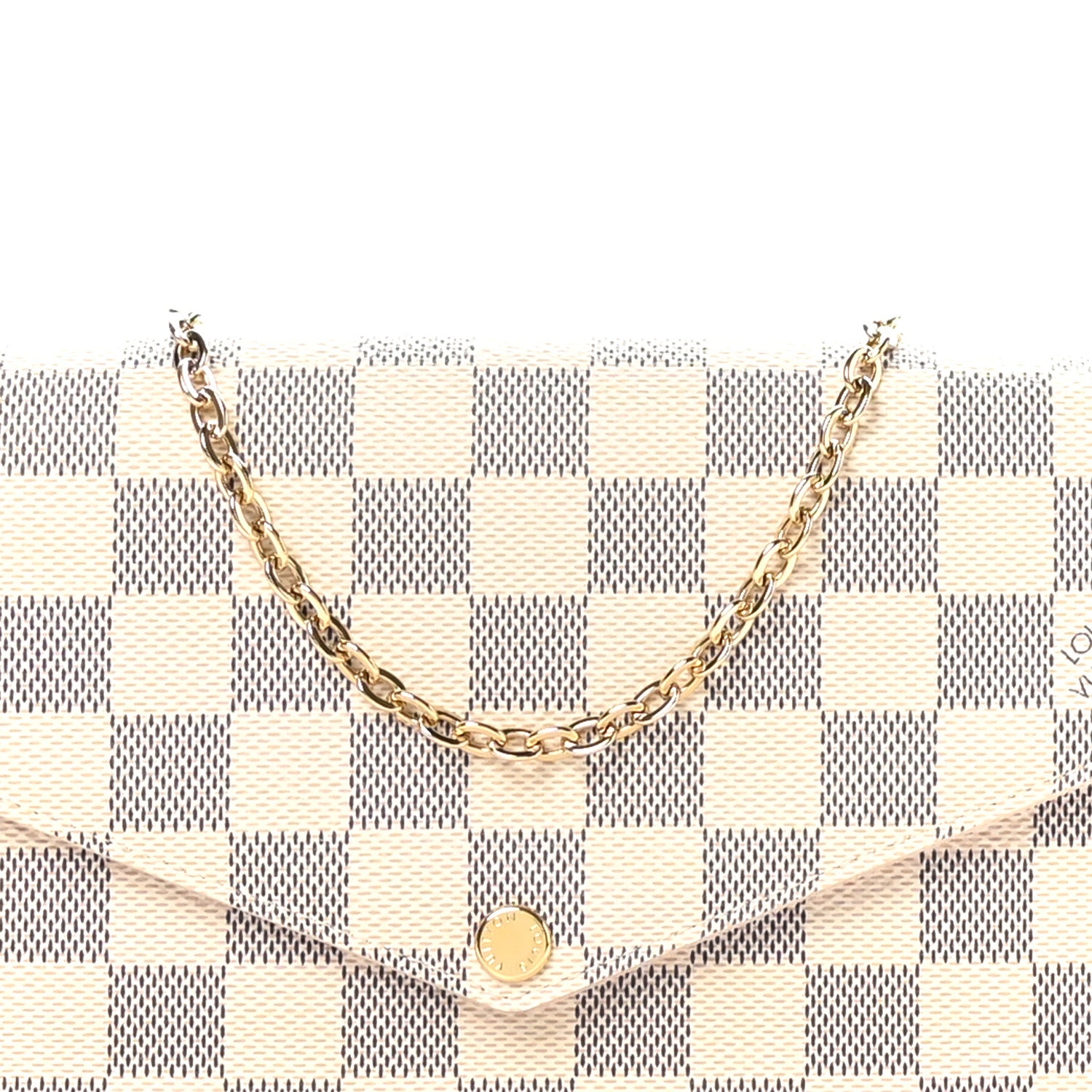 Louis Vuitton Damier Azur Pochette Felicie Chain Wallet Rose Ballerine 8 of 10
