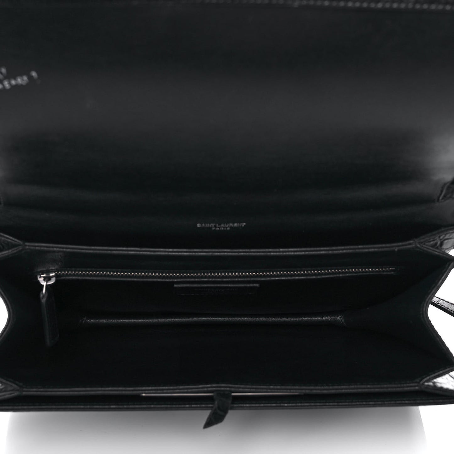 Calfskin Crocodile Embossed Medium Babylone Black