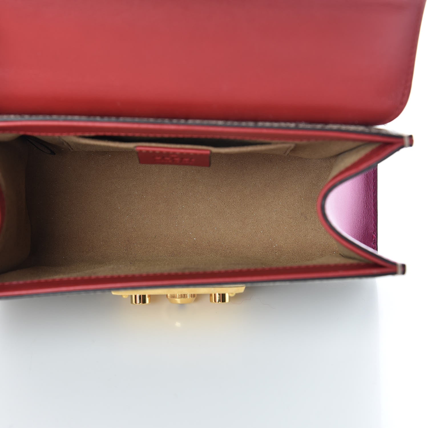 Gucci GG Supreme Monogram Calfskin Small Padlock Shoulder Bag Beige Hibiscus Red New Rosette 5 of 14