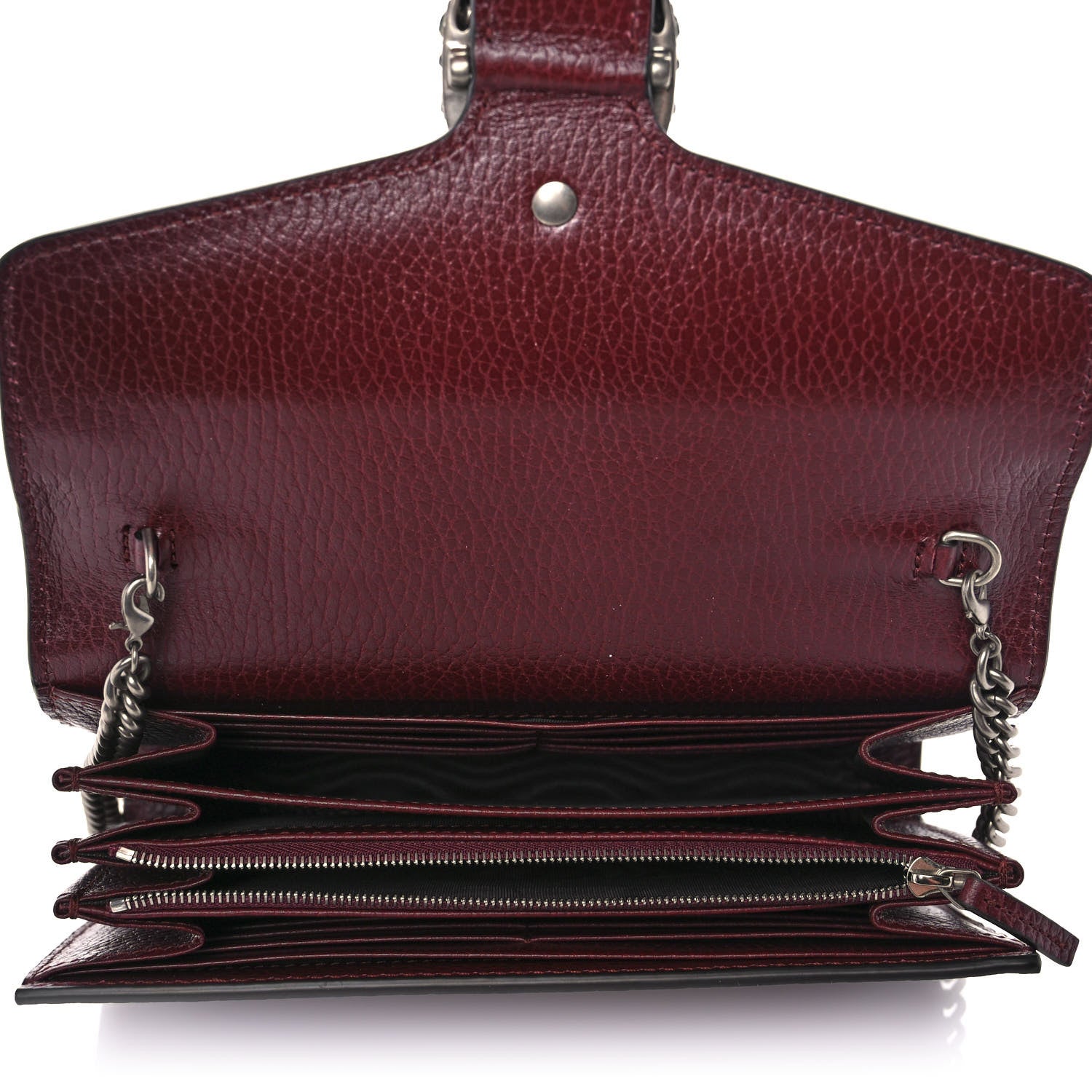 Gucci Dollar Calfskin Crystal Mini Dionysus Chain Wallet Vintage Bordeaux 5 of 9