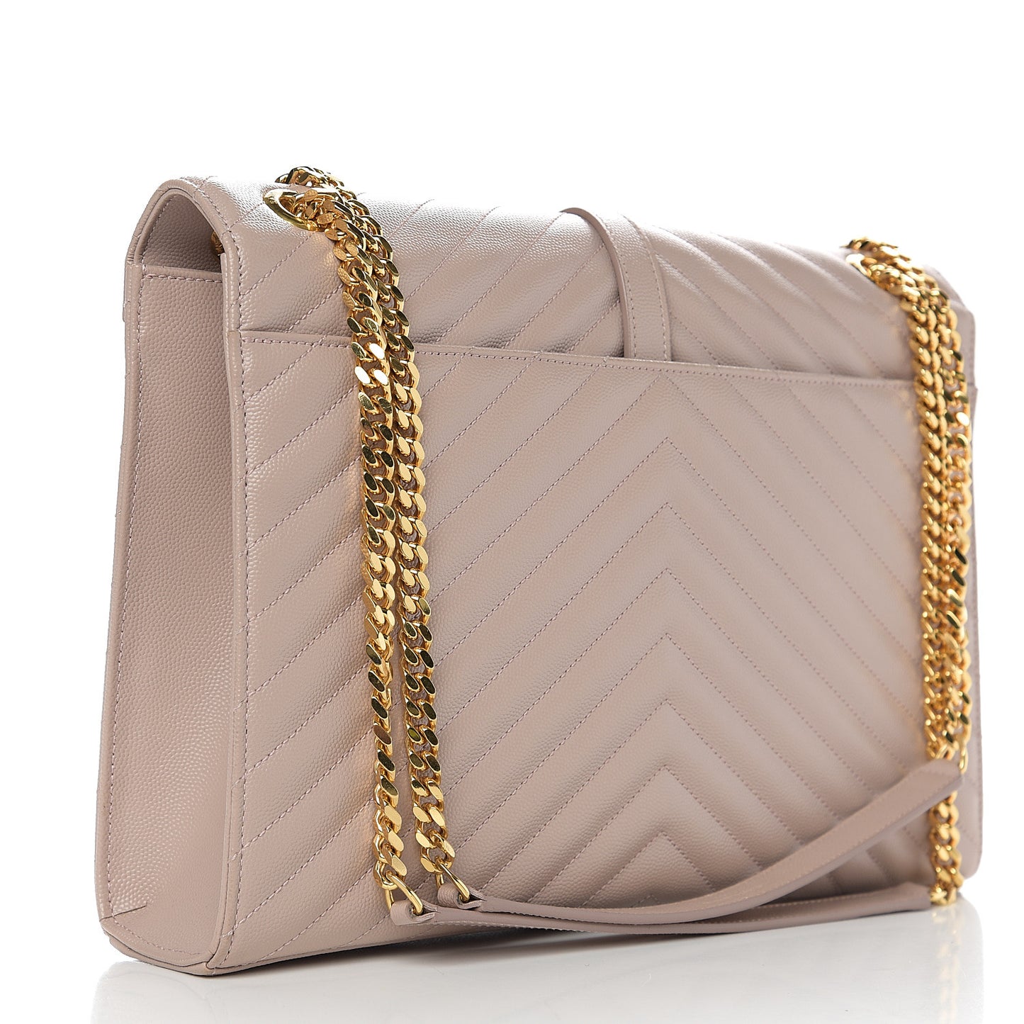 Grain De Poudre Matelasse Chevron Large Monogram Satchel Nude Powder