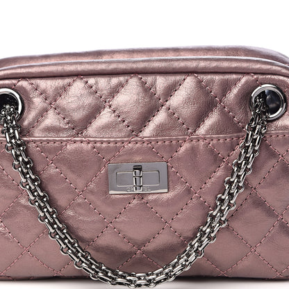Chanel Metallic Aged Calfskin Quilted Small Reissue Camera Case Rose Fonce 17 of 18