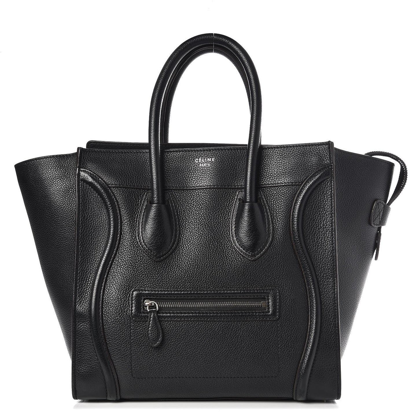 Drummed Calfskin Mini Luggage Black