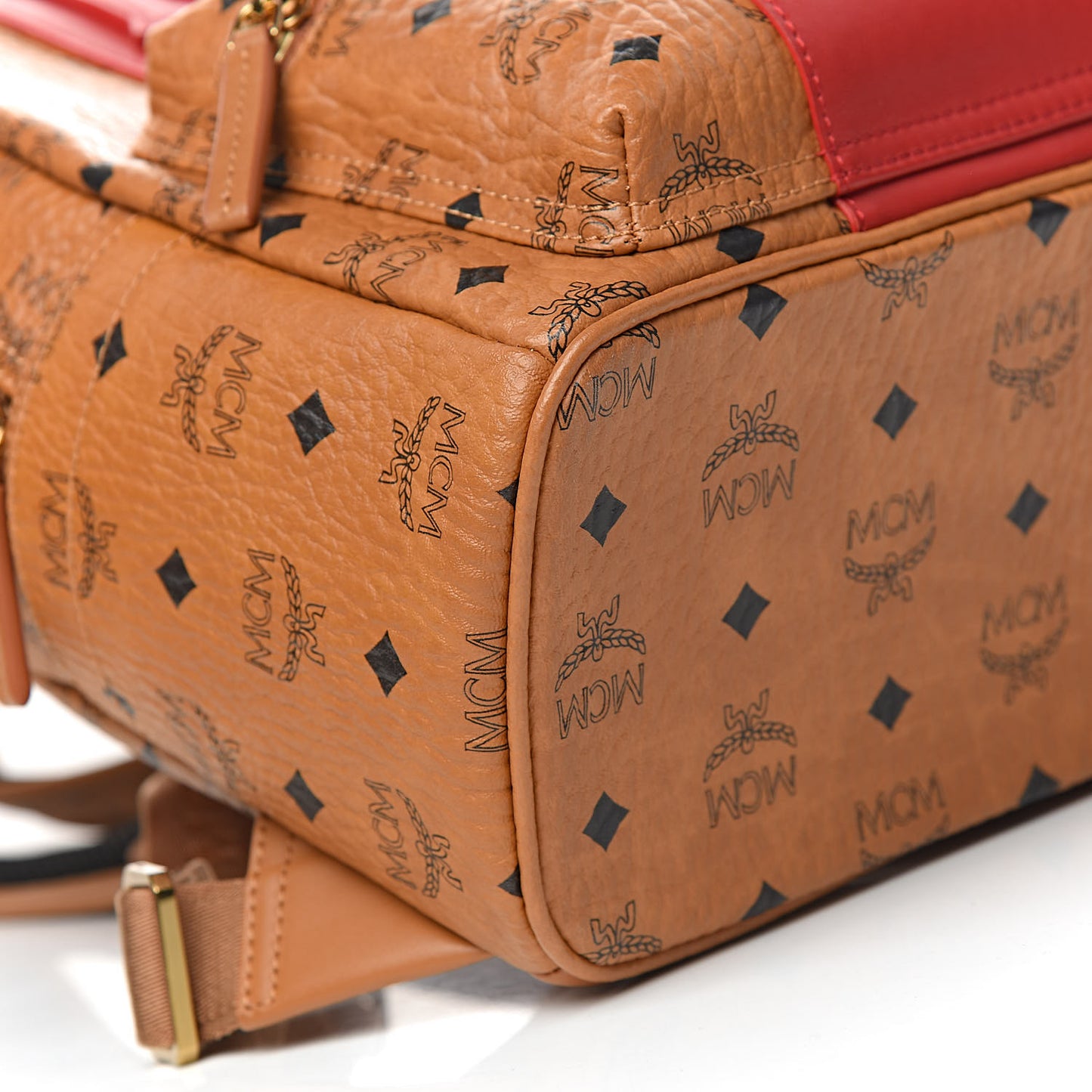 Visetos Small Stark Logo Stripe Backpack Cognac Red