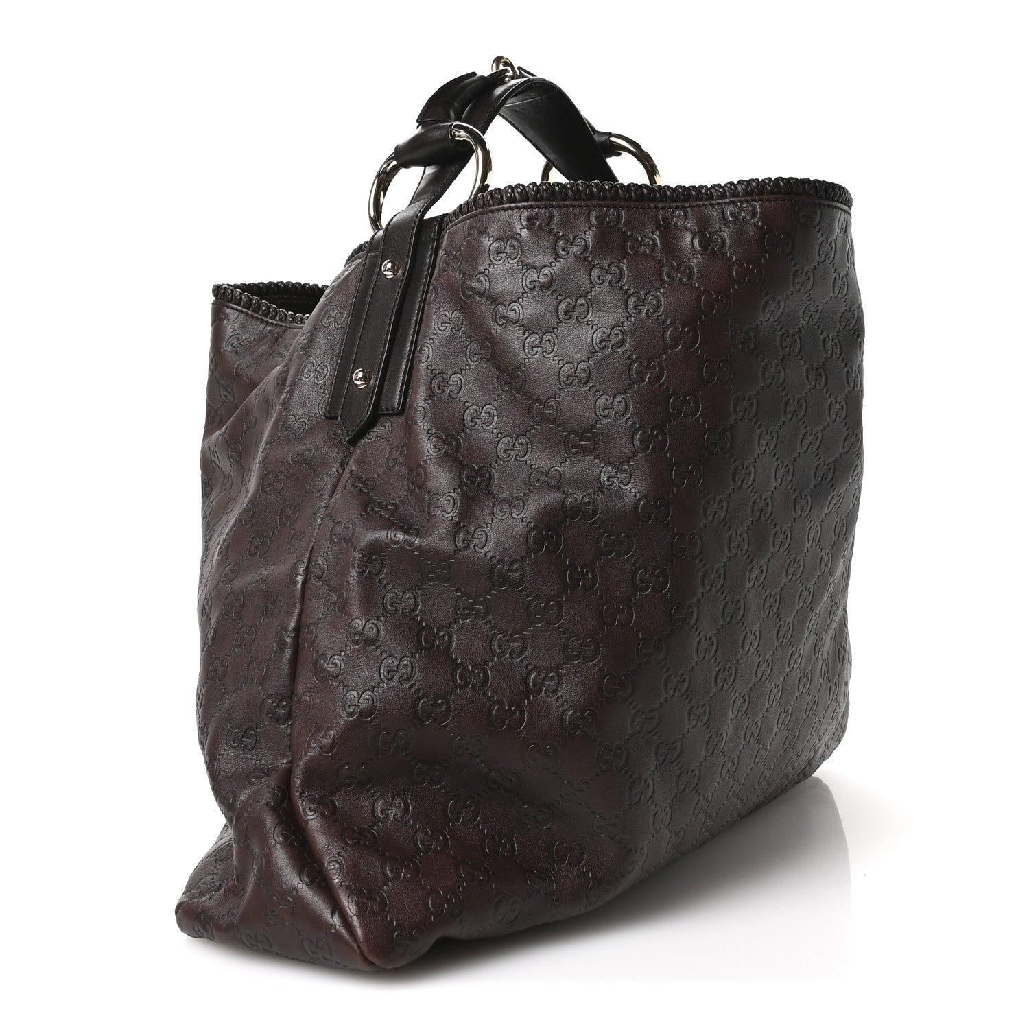 Gucci Guccissima Large Horsebit Chain Hobo Chocolate 3 of 10