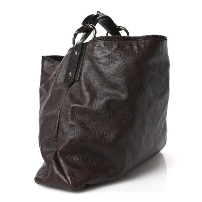 Gucci Guccissima Large Horsebit Chain Hobo Chocolate 3 of 10