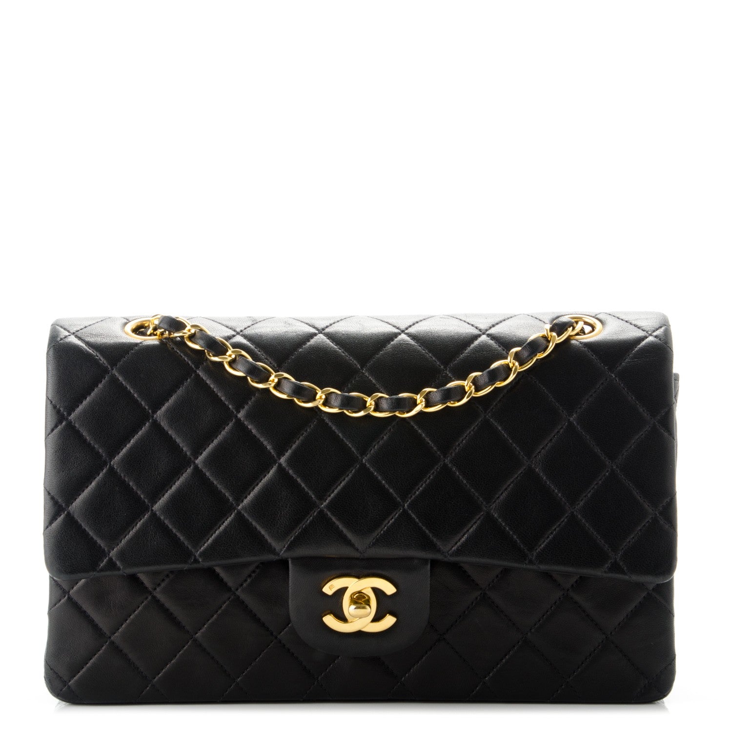 Chanel Lambskin Quilted Medium Double Flap Black 1 of 9
