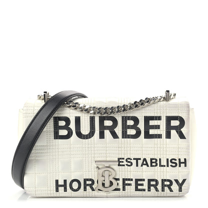 Burberry Patent Quilted Horseferry Print Small Lola Bag White 1 of 15