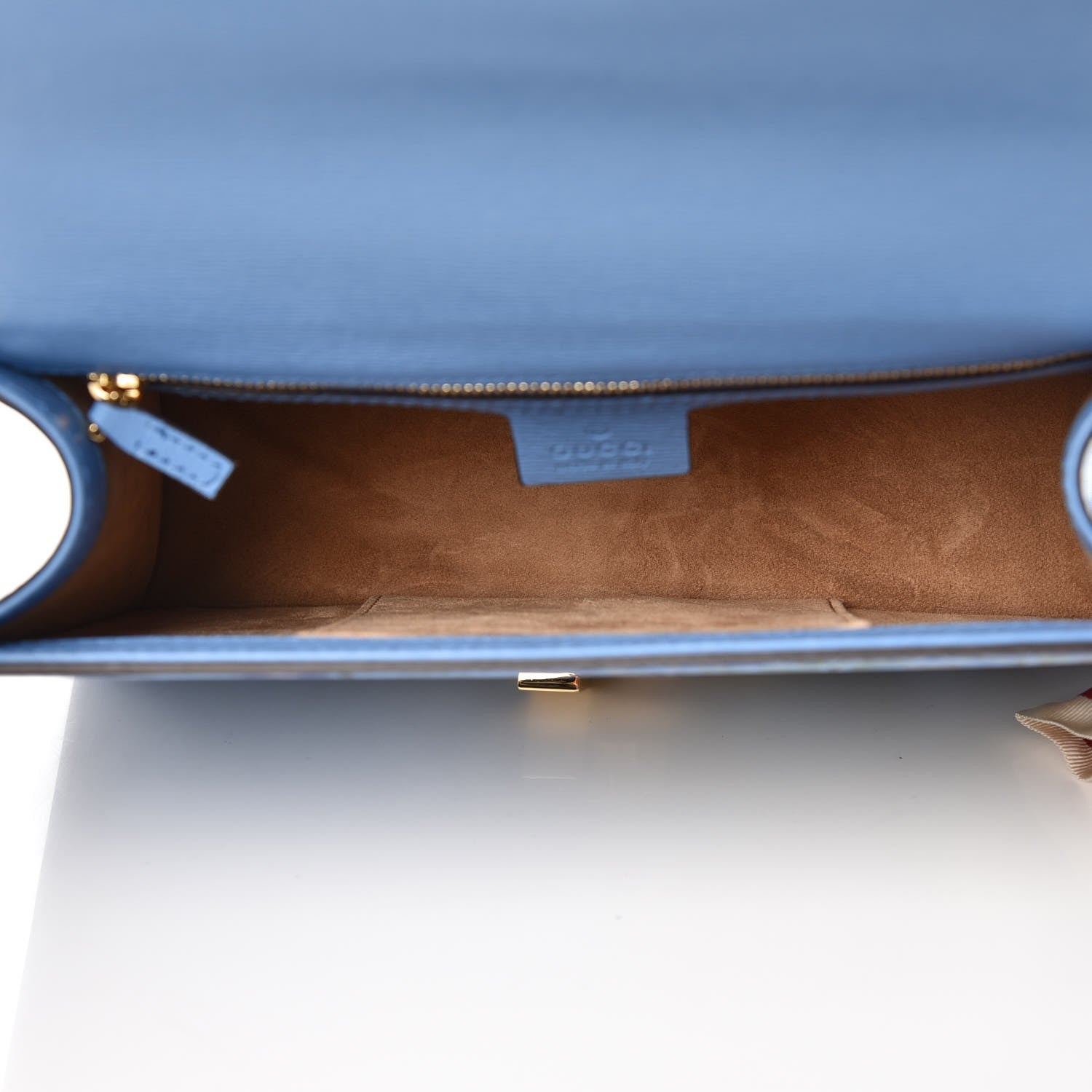 Gucci Shangai Calfskin Web New Flora Small Sylvie Shoulder Bag Azure 5 of 7