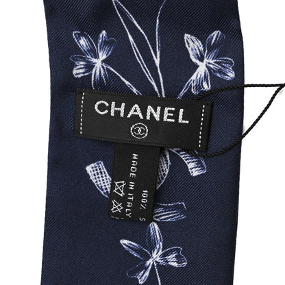 Chanel Silk CC Slim Bandeau Scarf Blue White 3 of 3
