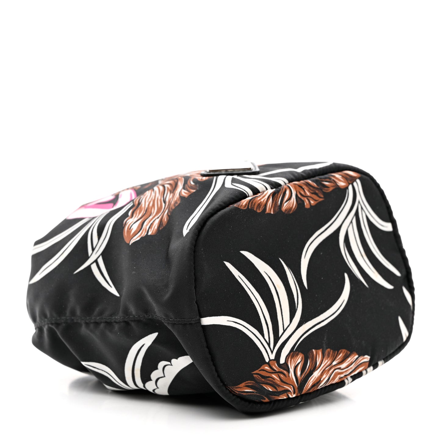 Tessuto Nylon Saffiano Hawaii Print Bucket Wristlet Rosso