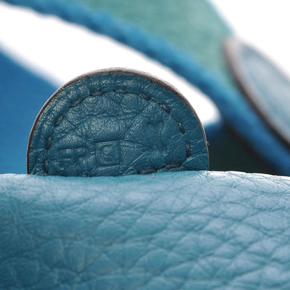 Hermes Taurillon Clemence Amazone Evelyne TPM Bleu Izmir Malachite 7 of 7