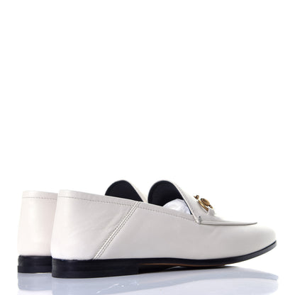 Gucci Lambskin Womens Brixton Horsebit Loafers 37.5 Mystic White 4 of 9