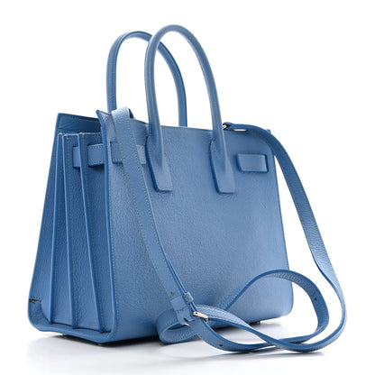 Saint Laurent Grained Calfskin Baby Sac De Jour Blue Clair 2 of 13