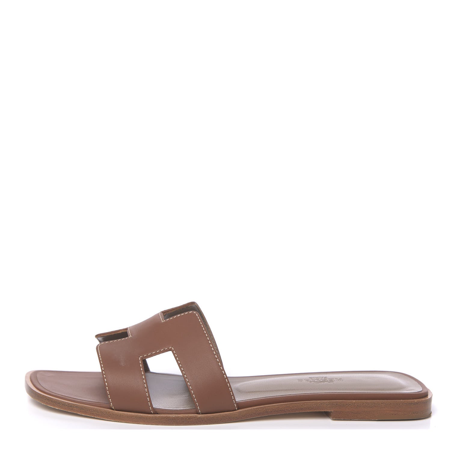 Hermes Box Calfskin Oran Sandals 39.5 Gold 1 of 13