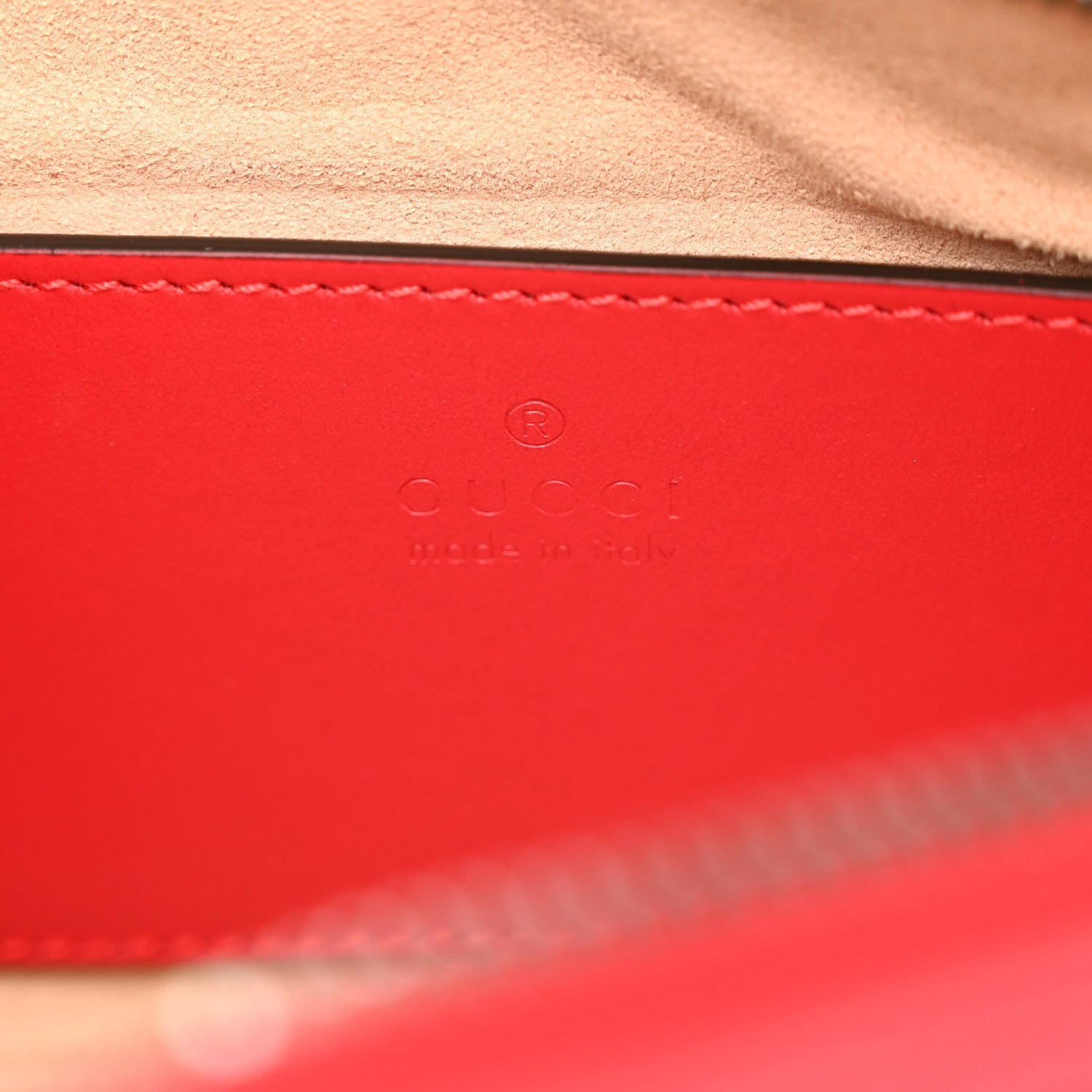 Gucci Calfskin Matelasse Chevron GG Marmont Sling Shoulder Bag Rosso 6 of 10