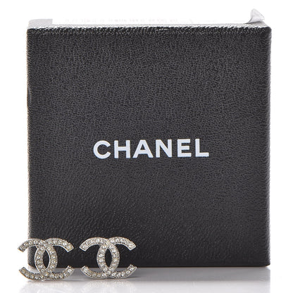Chanel Crystal CC Earrings Silver 5 of 5