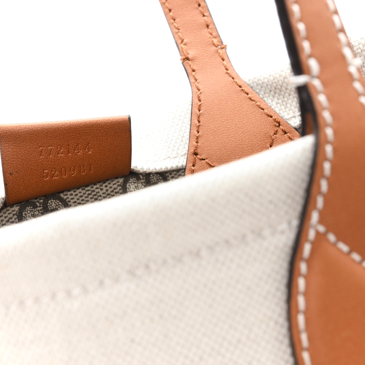 Canvas Calfskin Logo Print Medium Tote Bag Brown