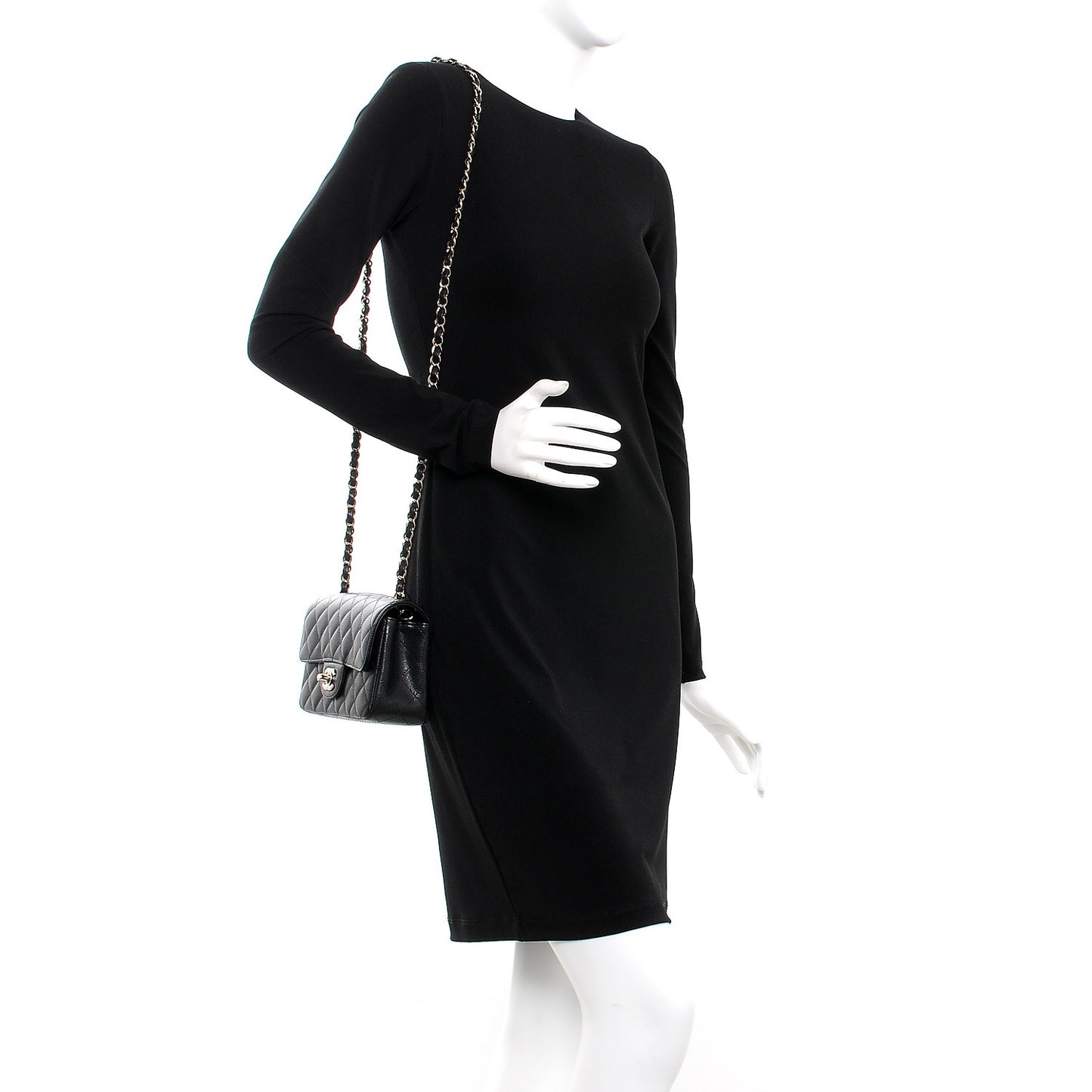 Caviar Quilted Mini Rectangular Flap Black