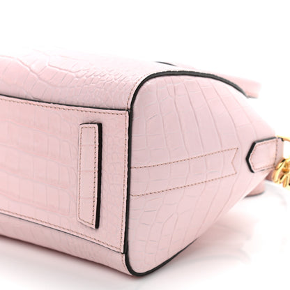 Givenchy Calfskin Crocodile Embossed Mini Antigona Pink 9 of 10