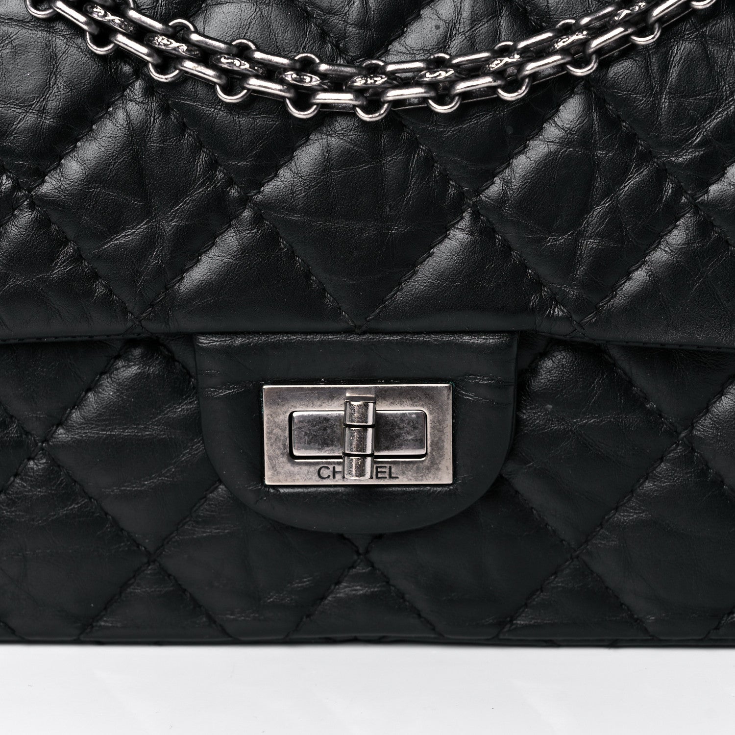 Chanel Aged Calfskin Quilted 2.55 Reissue 226 Flap Black 8 of 13