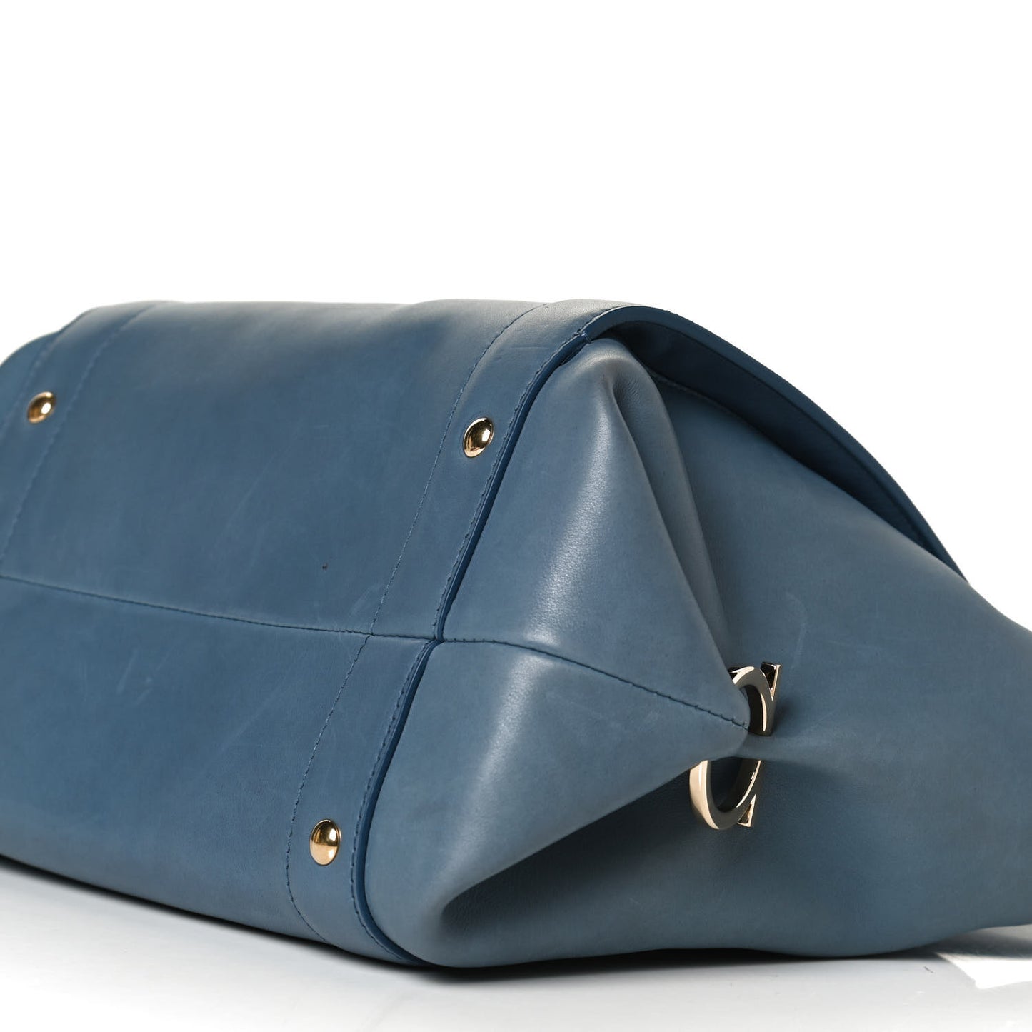 Calfskin Gancini Tote Blue
